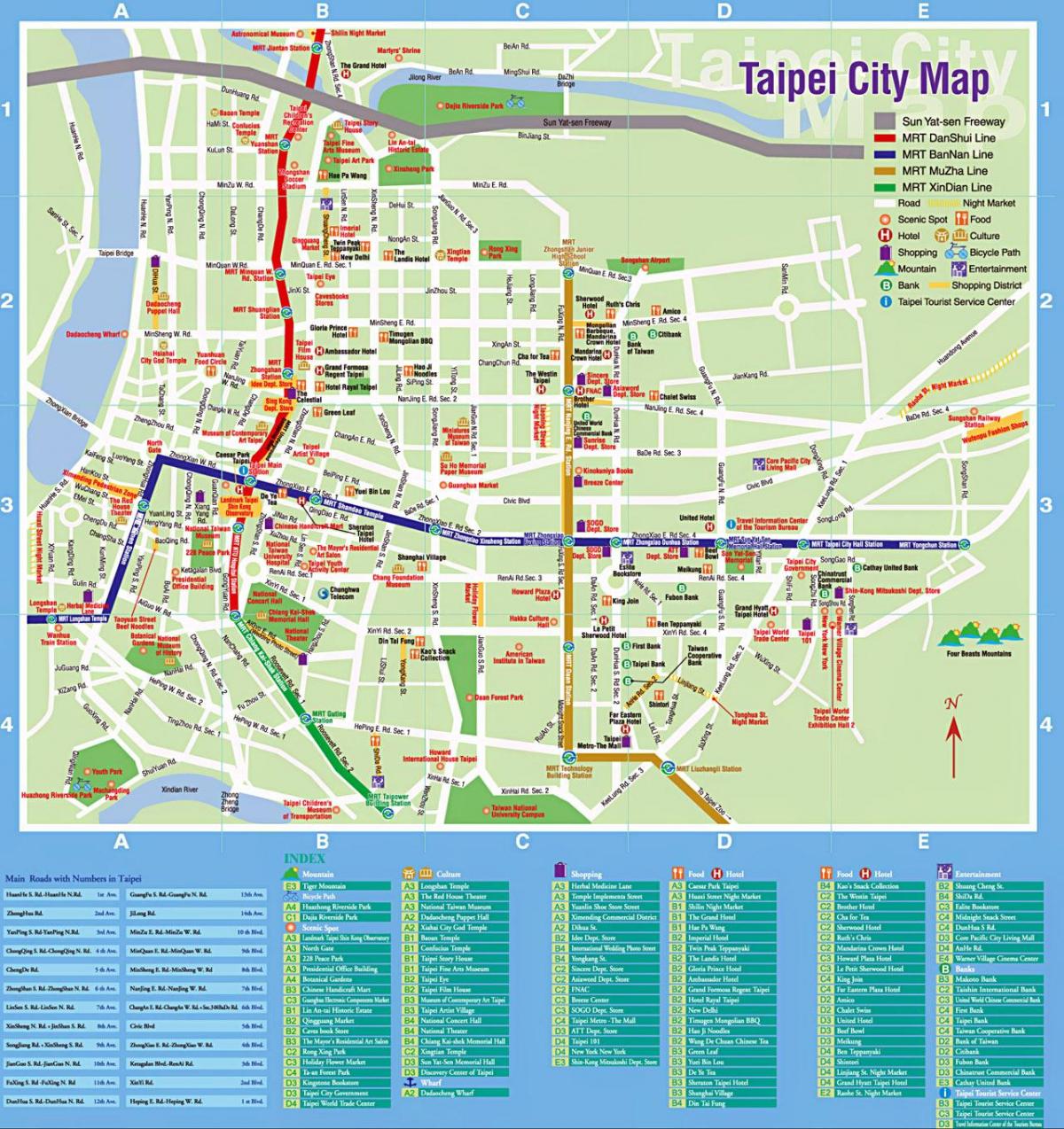 Автобус Тайбей маршрут на карті