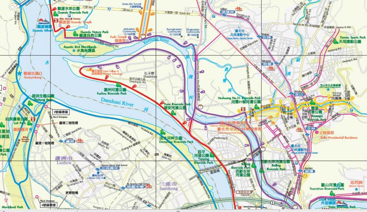карта шлях Тайпей велосипед 