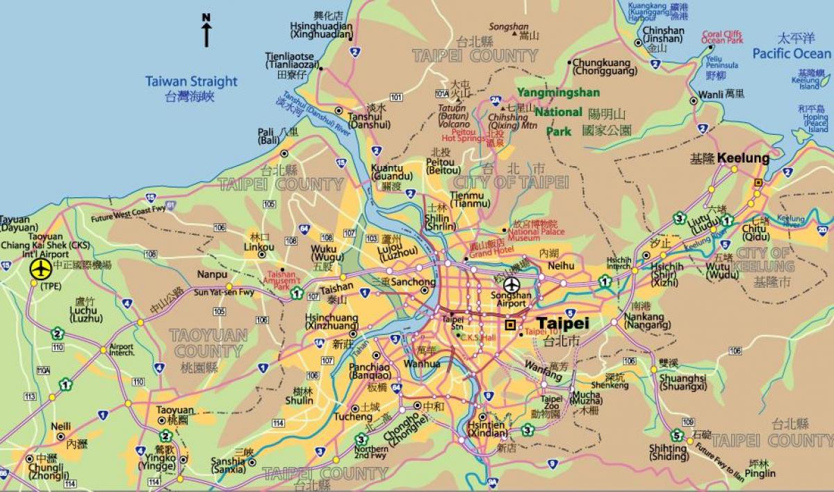 Карта в центрі міста Тайбей 